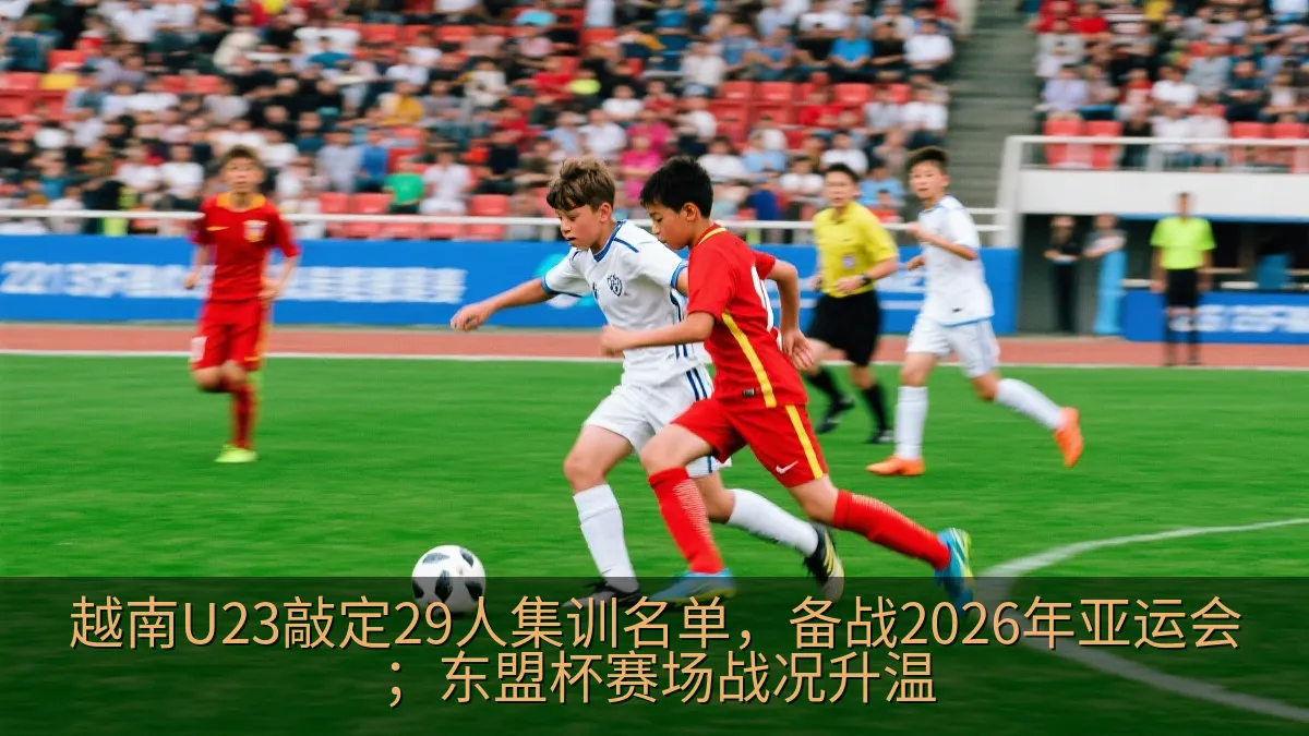 青年足球决赛中球员争抢足球